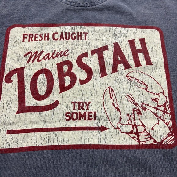 Comfort Colors Lobstah Maine Sweatshirt Gray Graphic Crewneck Size Small - Picture 5 of 11